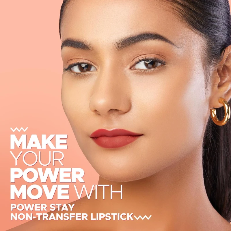 Hilary Rhoda Power Stay NonTransfer Lipstick | Matte Finish | Infused with Vitamin E & Shea Butter | Lightweight & Highly Pigmented | Glides Easily & Smudge-Proof |3.2g (Royal Pink - Shade 06) thumbnail 3